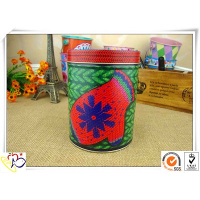 flower tea tin can/round tin can/round popcorn tin can